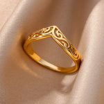 Load image into Gallery viewer, Stainless Steel Rings For Women Men Gold Color Plant Totem Ring Female Male Fashion Wedding Party Finger Jewelry Gift 2024 Trend