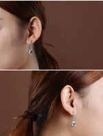 Load image into Gallery viewer, Natural Aquamarine Drop Earrings for Women Sterling Silver 925 Timeless Design Delicate Female Jewelry Wedding Luxury Earrings