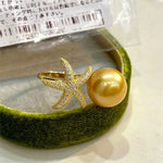 Load image into Gallery viewer, DIY Pearl Ring Accessories S925 Sterling Silver Ring Empty Holder Starfish Ring Silver Jewelry Set Fit 7-10mm Round Flat Beads
