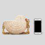 Load image into Gallery viewer, Luxury Conch Rattan Handbags Bohemian Shell Straw Bags for Women Thick Chains Shoulder Bag Wicker Woven Beach Designer Bag Tote