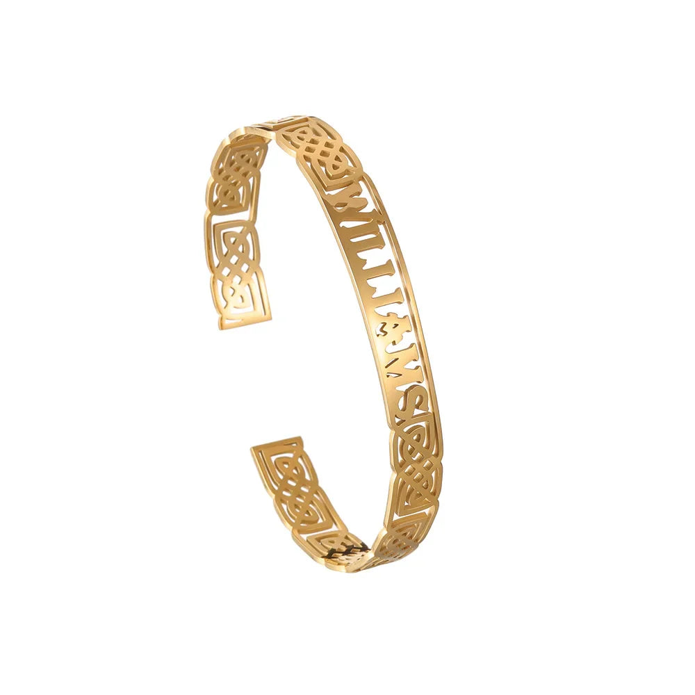 Diamon Personalized Custom Name Bracelet Set Stainless Steel Jewelry Celtic Knot Thick Chain Nameplate for Women Jewelry Gifts