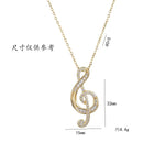 Load image into Gallery viewer, Elegant Shiny Zircon Music Note Pendant Necklaces for Women Girls Stainless Steel Chain Jewelry Accessories Gifts for Friends