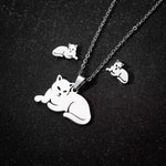 Load image into Gallery viewer, Anime Cute Cartoon Bow Mouse Stainless Steel Jewelry Set For Women Wedding Accessories Bride Earrings And Necklace Jewelry Set