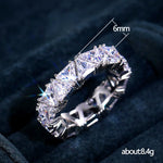 Load image into Gallery viewer, Luxurious 925 Sterling Silver Ring, Triangular Zircon Ring with Aaa Zircon Crystal, Engagement Jewelry Gift for Women
