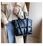 Load image into Gallery viewer, Large Capacity Winter Woman Down Cotton Fluffy Shopping Shoulder Side Bag Purses Waterproof Puffy Tote Padded Handbags For Women