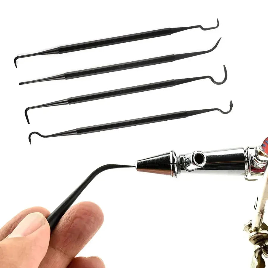 4x Nylon Picks Pick Hook Car Detailing Cleaning Tool Multipurpose Double-headed Hook Auto Detailing Tools Car Clean Accessories