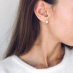 Load image into Gallery viewer, Korean Style Stud Earrings for Women Simulation Pearl Stainless Steel Hypoallergenic Jewelry Silver Color Earring Wholesale