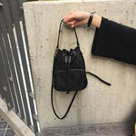 Load image into Gallery viewer, Small Handage Women Canvas Shoulder Bags Tassel Bucket Bags For Girls Crossbody Bags Ladies Tote Phone Pouch Sac a Main Femme