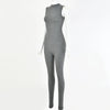 Hot selling 2022 summer new women's sleeveless slim fitting high waisted sports jumpsuit