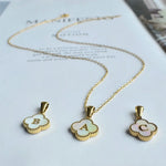 Load image into Gallery viewer, New Clover Necklace Alphabet A-Z Initial Letter Pendant Mother Of Pearl Necklaces For Women Flower Choker Bracelets Gold Jewelry