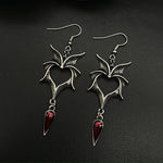 Load image into Gallery viewer, Vintage Punk Bat Heart shaped Earrings for Women Hip Hop Red Stone Pendant Personalized Earrings for Women's Party Jewelry