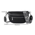 Load image into Gallery viewer, PU Leather Simple Shoulder Bag Women's Solid Bum Bag Multi-pocket Chest Bag Wide Strap Fashion Waist Bag Retro Street Fanny Pack