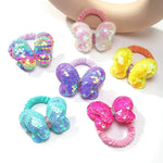 Load image into Gallery viewer, 2Pcs/lot Lovley Flower Ponytail Elastic Hair Bands for Girl Children Hair Ties Cartoon Kids Hair Accessories Baby Headwear