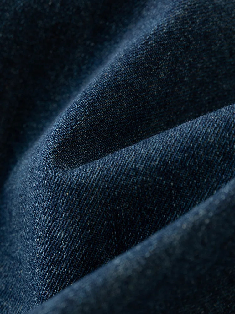 FSLE French Temperament Elegant Retro Denim Dress For Women 2024 Summer New Design High Waist Versatile Long Dress  24FS12236