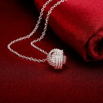 Load image into Gallery viewer, Hot 925 Sterling Silver Fine ball Pendant necklace earrings stud for woman high quality Jewelry sets Fashion Party wedding gifts