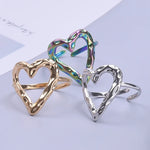 Load image into Gallery viewer, 1pcs Metal Heart-Shaped Ring Open Adjustable Sweet Romance Finger Jewelry Stainless Steel Rings For Women Men Accessories Anillo