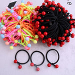 Load image into Gallery viewer, Red Cherry Baby Hair Bands Cute Girls Elastic Ponytail Holder Ties Heaband Kids Headwear Ropes Scrunchie Hair Accessories