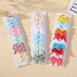 Load image into Gallery viewer, 10Pcs/Set Classical Solid Ribbon Bow Hair Clips for Kids Girl Handmade Bows Hairpin Barrettes Headwear Children Hair Accessories