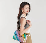 Load image into Gallery viewer, Kurt Geiger Women's Chain Shoulder Crossbody Bag Luxury Designer Handbag 2024 New Fashion Stitching Rainbow Color Leather Wallet