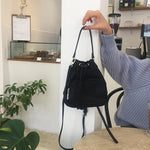 Load image into Gallery viewer, Small Handage Women Canvas Shoulder Bags Tassel Bucket Bags For Girls Crossbody Bags Ladies Tote Phone Pouch Sac a Main Femme