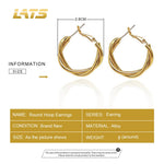 Load image into Gallery viewer, LATS Fashion Distortion Interweave Twist Metal Circle Geometric Round Hoop Earrings for Women Accessories Retro Party Jewelry