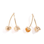 Load image into Gallery viewer, Golden Silver Color Cherry Dangle Earrings for Women Girls Simple Fashion Sweet Cherry Fruit Metal Geometric Earrings Jewelry