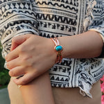 Load image into Gallery viewer, Pure Copper Bracelets for Women Blue Stone Adjustable Open Cuff Magnet Bangles Arthritis Health Energy Jewelry Femme Resizable
