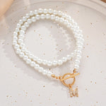Load image into Gallery viewer, Fashion A- Z Letters Necklaces for Women Gold Color Initial Pendant Pearl Chain English Letter Neckalces Jewelry Alphabet Gifts