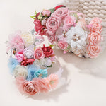 Load image into Gallery viewer, 1pcs Bride Wedding Hairband Artificial Flower Crown Headband Hair Accessories Women Girls Sweet Floral Hair Hoop Party Headwear