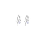 Load image into Gallery viewer, French Sweet Bowknot Pearl Pendant Hoop Earrings For Women Silver Color Elegant Ear Buckle Bithday Party Jewelry Accessories