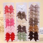 Load image into Gallery viewer, 10Pcs/Set Classical Solid Ribbon Bow Hair Clips for Kids Girl Handmade Bows Hairpin Barrettes Headwear Children Hair Accessories