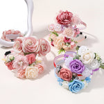 Load image into Gallery viewer, 1pcs Bride Wedding Hairband Artificial Flower Crown Headband Hair Accessories Women Girls Sweet Floral Hair Hoop Party Headwear