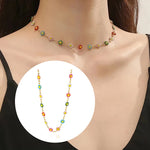 Load image into Gallery viewer, HONGTONGDaisy Colorful Accessories For Women Bohemian Charm Gold Plated Chain Stainless Steel Jewelry Cute Girl Fashion Gift