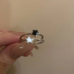 Load image into Gallery viewer, Kpop Vintage Y2k Gothic Double Layer Star Open Rings For Women Girls Aesthetic Fashion Trend Jewelry Grunge EMO 90s Accessories