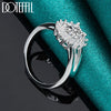 DOTEFFIL 925 Sterling Silver Crystal AAA Zircon Sun Ring For Women Fashion Wedding Engagement Party Gift Charm Jewelry