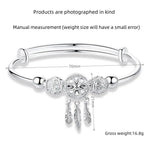 Load image into Gallery viewer, 1pcs Copper Alloy Silver Plated Bracelet Ladies Cold Wind Dreamcatcher Leaves Tassel Turn Beads Jewelry