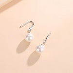 Load image into Gallery viewer, Fanqieliu 925 Silver Needle Fashion Jewelry Pearl Drop Earrings For Lady New FQL23508