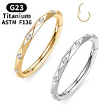 Load image into Gallery viewer, G23 Titanium Nose Ring CZ 16G Hinged Segment Ear Cartilage Tragus Earrings Helix Daith Hoop Septum Clicker Piercing Jewelry 1pcs