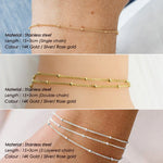 Load image into Gallery viewer, eManco Simple Women's Ball Chain Bracelet Jewelry Layered Fine Bead Chain Bracelet Ladies Stainless Steel Chain
