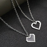 Load image into Gallery viewer, 2023 Heart Shape Pixel Couples Necklace New Design Simple Creative Black White Hollow Heart Pendant Choker Necklaces 2PCS/Set