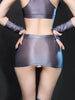 Sexy Women Elastic Micro Mini Skirt Oil Shiny Packet Hip Skirt Dance Shaping OL Skirt Sweet Girls Transparent Tight Pencil Skirt