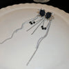 Fashion Jewelry Retro Black Rhinestone Rose Long Tassel Earrings For Women Jewelry