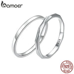 Load image into Gallery viewer, BAMOER New 925 Sterling Silver Minimalism Simple Ring for Women Fine Jewelry Fashion Stackble Eternity Band Wedding Gift Anillos