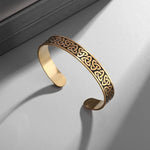 Load image into Gallery viewer, Vintage Nordic Celtic Triangle Knot Open Adjustable Bracelet for Men Irish Lucky Amulet Jewelry