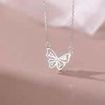 Load image into Gallery viewer, 925 Sterling Silver Butterfly Necklace Delicate Animal Choker Shiny Collarbone Chain Birthday Gift For Women's Fashion Jewelry