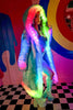 New LED Costume Faux Fur Coat Remote Controlled LED Lighting Festival And Party Costume Women Faux Fox Fur Coat