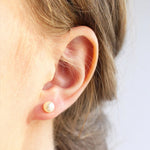 Load image into Gallery viewer, Korean Style Stud Earrings for Women Simulation Pearl Stainless Steel Hypoallergenic Jewelry Silver Color Earring Wholesale