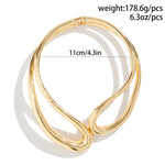 Load image into Gallery viewer, KMVEXO Exaggerated Metal Hollow Geometric Adjustable Open Necklace Bracelet Set for Women Men Street Hip-hop Punk Jewelry Sets