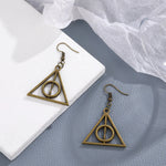 Load image into Gallery viewer, Geometric Triangle Pyramid Earrings for Women Simple Design Deathly Hallows Drop Earrings Vintage Jewelry