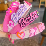 Load image into Gallery viewer, Barbie Headband Pink Kawaii Sweet Girl Plush Headband Anime Cartoon Children Wide Hair Clip Kid Hair Accessories